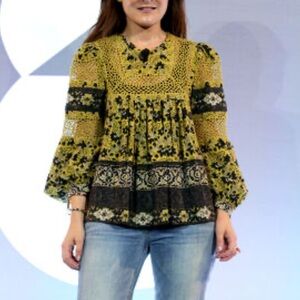 Sea Lace Bib Floral Blouse